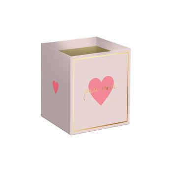 Cachepot Quadrado Essenza c/ Hot Stamping 11cmx11cmx11cm 10pc Nude/Blush