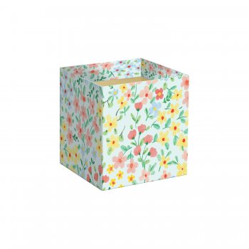 Cachepot Quadrado Regando Amor Flor 06cmx06cmx5,5cm 10pc Multicor