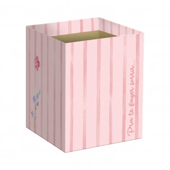 Cachepot Quadrado Florir 14,5cmx14,5cmx15,5cm 10pc Rosa
