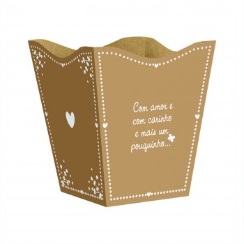 Cachepot Vintage Encanto Grande 10pc Cáqui