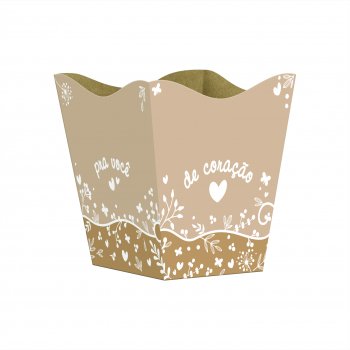 Cachepot Vintage Encanto Pequeno 10pc Cáqui