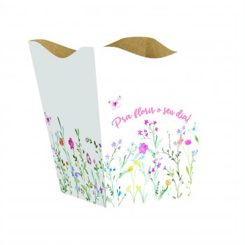 Cachepot Vintage Florir Grande 10pc Branco