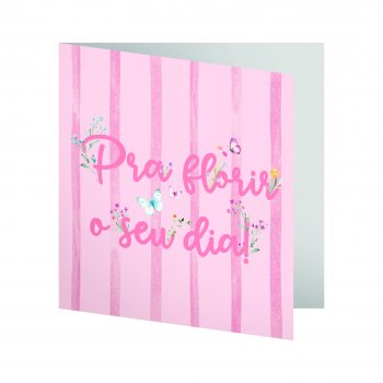 Cartão Florir 09cmx09cm 10pçs Rosa