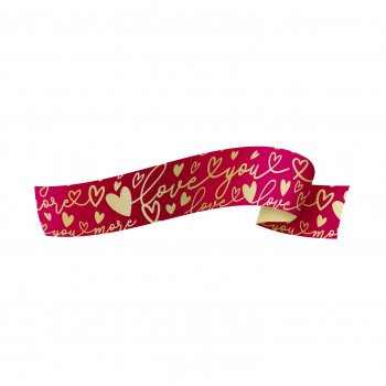 Fita Maxi Love You More 32mmx100m Cherry/Ouro