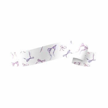 Fita Maxi PaperLook Lacinhos 32mmx100m Branco/Lavanda