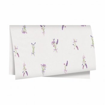 Papel Kraft Lilac 68cmx79cm 25fls Branco/Lavanda