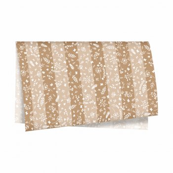 Papel Kraft Encanto 68cmx79cm 25fls Cáqui/Branco