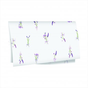 Papel Seda Lilac 49cmx69cm 50fls Branco/Lavanda