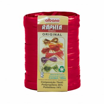 Raphia Maxi Sintética 100m Vermelho Cherry