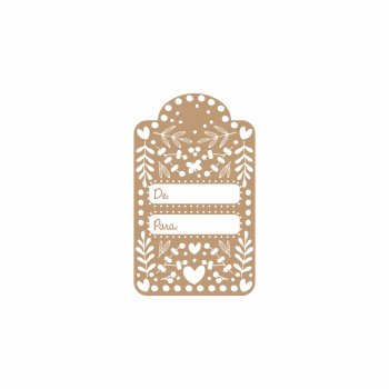 Tag Encanto 4,5cmx7cm 10pçs Cáqui