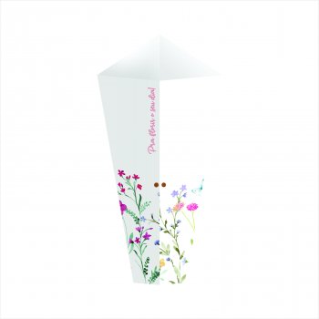 Cone Para Bouquet Florir 8,5cmx28,5cmx3,5cm 6pçs Branco