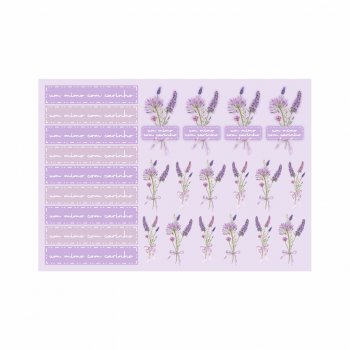 Cartela de Etiqueta Lilac 21cmx14,8cm 50pçs Lavanda