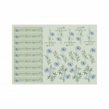 Cartela de Etiqueta Aurora 21cmx14,8cm 50pçs Verde Chá