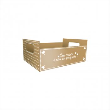 Cesta Retangular Encanto 21cmx15cmx6,5cm 4pc Cáqui
