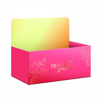 Caixa Display Essenza c/ Hot Stamping 27,5cmx11,5cmx18,5cm 1pç Blush/Ouro