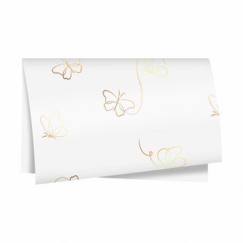 Poli 400 Acetinado Coreano Fly 58cmx58cm 20fls Branco/Ouro