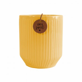 Vaso Cerâmica Love Is Sweet 13cmx15cm 1pç Amarelo