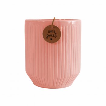 Vaso Cerâmica Love Is Sweet 13cmx15cm 1pç Rosa