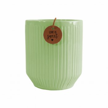 Vaso Cerâmica Love Is Sweet 13cmx15cm 1pç Verde