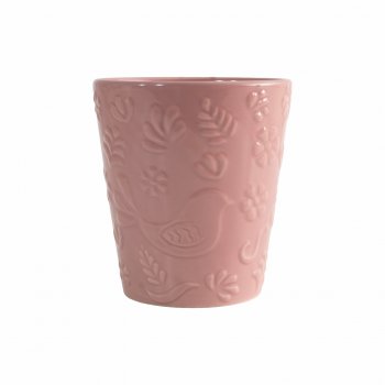 Vaso Cerâmica Floral 12,7cmx13,8cm 1pç Rosê