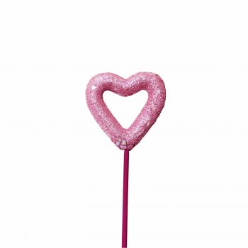 Pick Coração Vazado 06cm 1pc Rosa