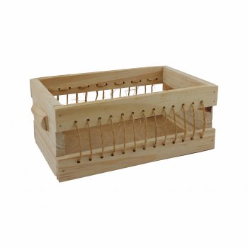 Caixa Madeira Sisal Trama 22,5cmx14cmx9cm Natural