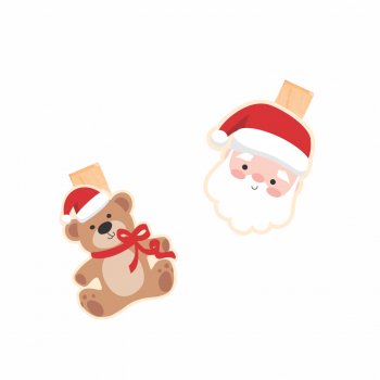 Decorativo Prendedor O Natal Chegou 35mmx28mm 6pçs Multicor