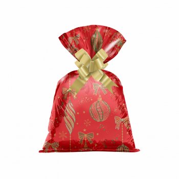 Saco Poli Metalizado Celebrar 25cmx35cm 50pçs Vermelho