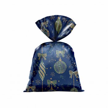Saco Poli Metalizado Celebrar 25cmx35cm 50pçs Azul Marinho