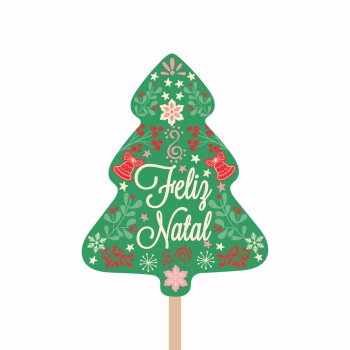 Pick MDF Árvore de Natal 77mmx101mm 1pç Verde