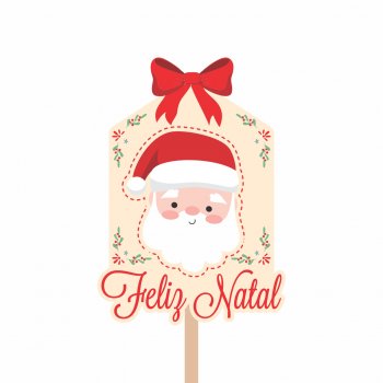 Pick MDF O Natal Chegou 68mmx97mm 1pç Barbante