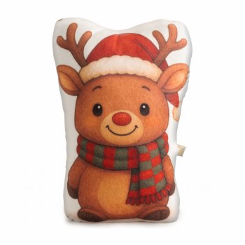 Decorativo Almofada Rena de Natal 30cm 1pç Marrom