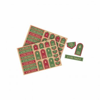 Cartela de Etiqueta Tradição De Natal 21cmx14,8cm 48pçs Multicor
