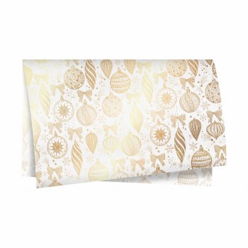 Poli 400 Acetinado Coreano Celebrar 58cmx58cm 20fls Branco/Ouro