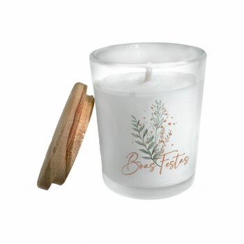 Vela Decorativa Boas Festas Lumiar Vidro 130g Limão Siciliano