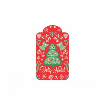 Tag O Natal Chegou 4,5cmx7cm 10pçs Vermelho