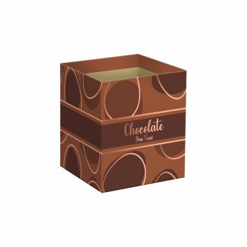 Cachepot Quadrado Chocolate Pra Você c/ Hot Stamping 11cmx11cmx11cm 10pc Marrom