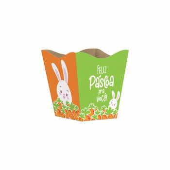 Cachepot Vintage Abraço Do Coelinho Pequeno 10pc Laranja/Verde