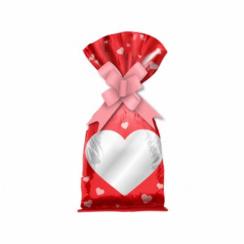 Saco Poli Chocolove 12cmx22cm 50pc Vermelho