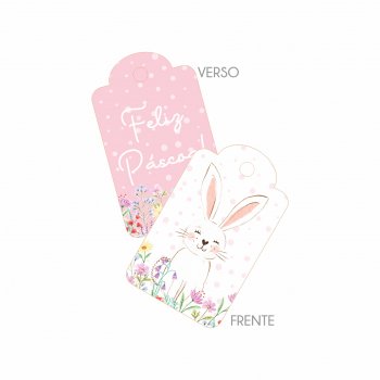 Tag Doce Jardim 4,5cmx7cm 10pçs Branco/Rosa