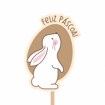 Pick MDF Carinho e Docinho 50mmx70mm 1pç Cáqui