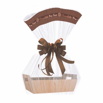 Saco Poli Barrado Chocolate Pra Você 45cmx58cm 25pç Marrom