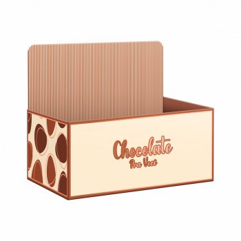 Caixa Display Chocolate Pra Você c/ Hot Stamping 27,5cmx11,5cmx18,5cm 1pç Barbante/Marrom