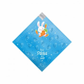 Saco p/ Ovo Pratik Metalizado Abraço Do Coelhinho 45cmx45cm 25fls Azul