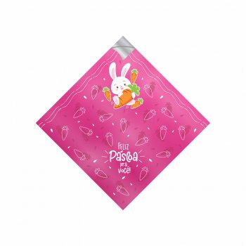 Saco p/ Ovo Pratik Metalizado Abraço Do Coelhinho 35cmx35cm 25fls Pink