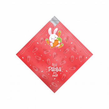 Saco p/ Ovo Pratik Metalizado Abraço Do Coelhinho 35cmx35cm 25fls Vermelho