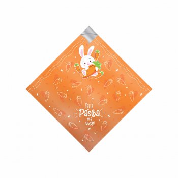 Saco p/ Ovo Pratik Metalizado Abraço Do Coelhinho 25cmx25cm 25fls Laranja
