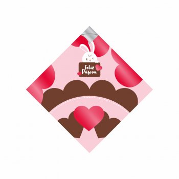 Saco p/ Ovo Pratik Metalizado Chocolove 25cmx25cm 25fls Vermelho/Rosa