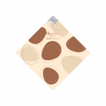 Saco p/ Ovo Pratik Metalizado Chocolate Pra Você 45cmx45cm 25fls Barbante