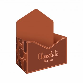Caixa Envelope Chocolate Pra Você c/ Hot Stamping 22cmx12cmx13cm 3pç Marrom
